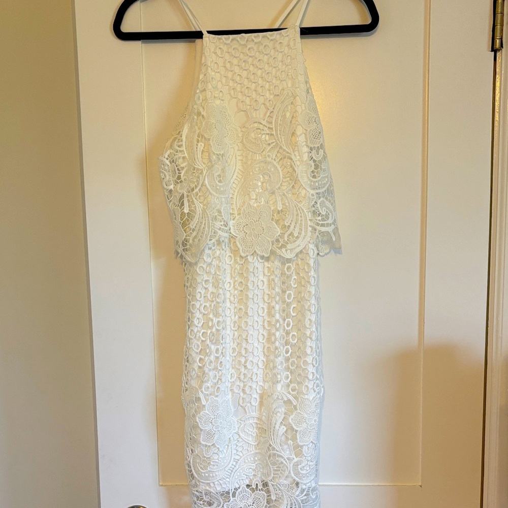BB Dakota White Crochet Dress Size 0